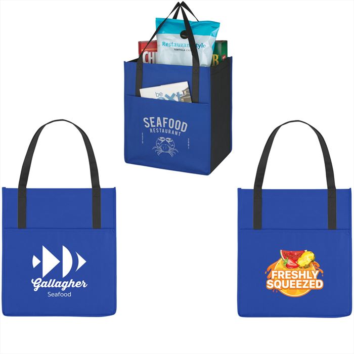 JH3320 Non-Woven Shopper's Pocket Tote Bag With Custom Imprint